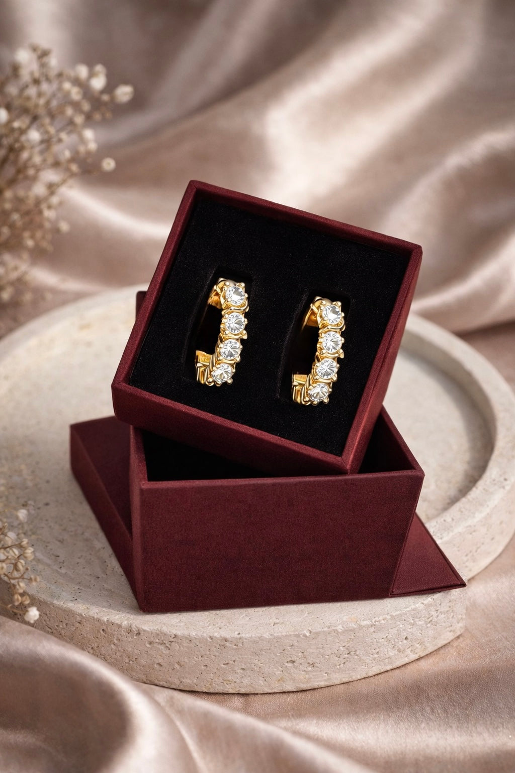 Celeste Crystal Hoops