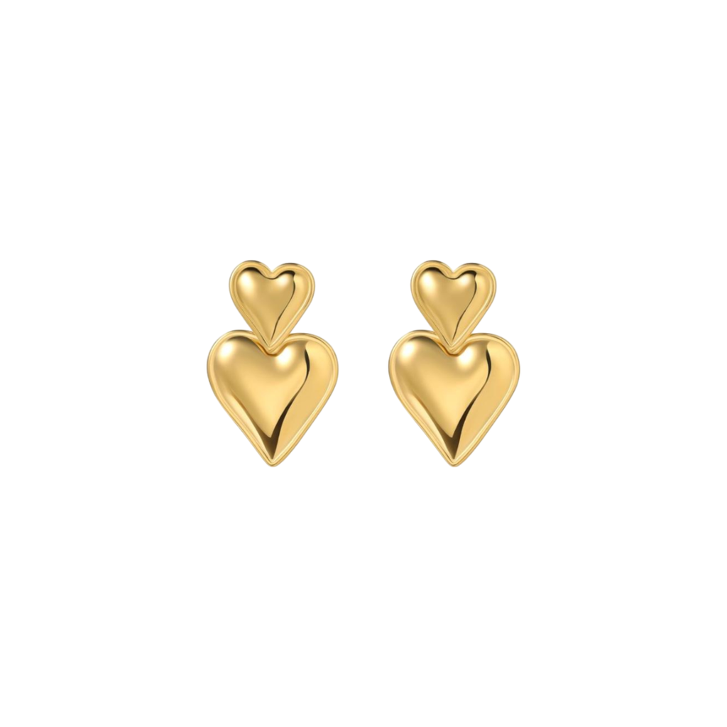 TwinHeart Drop Earrings