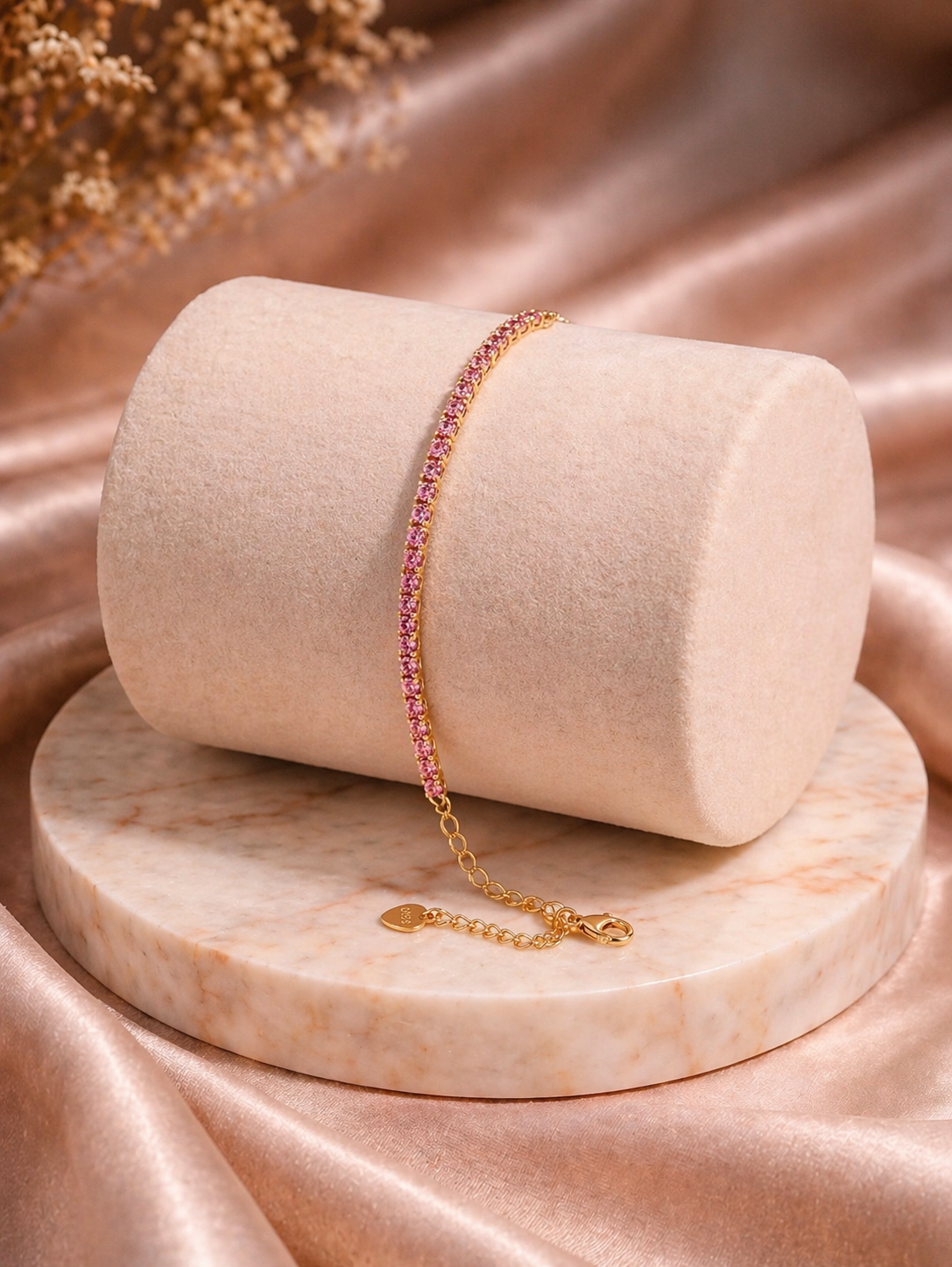 Pink Tennis Bracelet