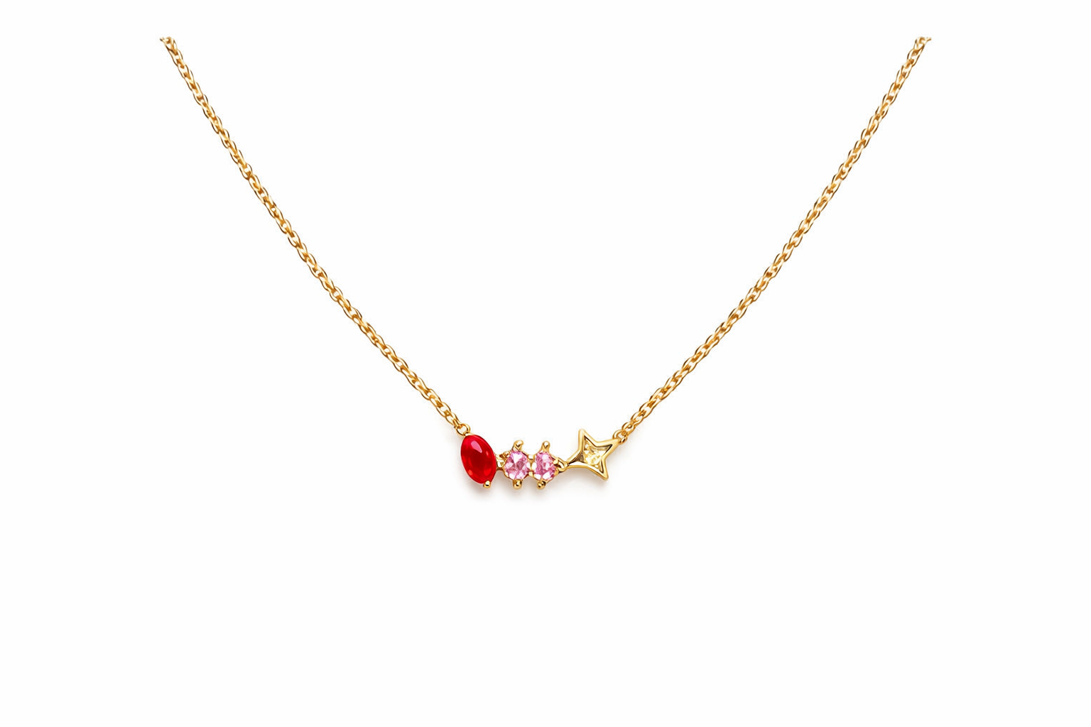 Red & Pink Star Necklace