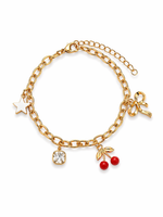 Cherry & Bow Charm Bracelet