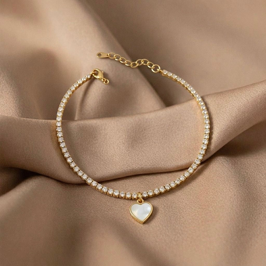 Tennis Heart Bracelet