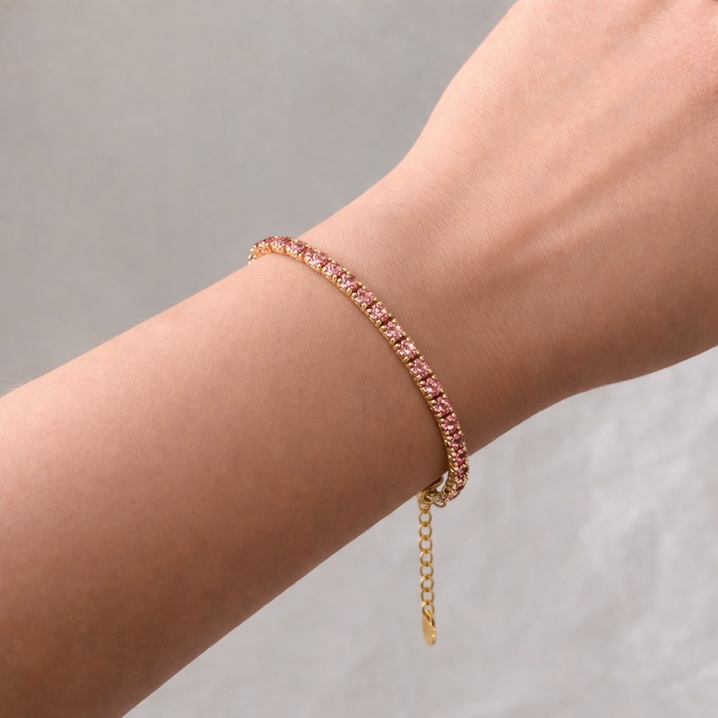 Pink Tennis Bracelet