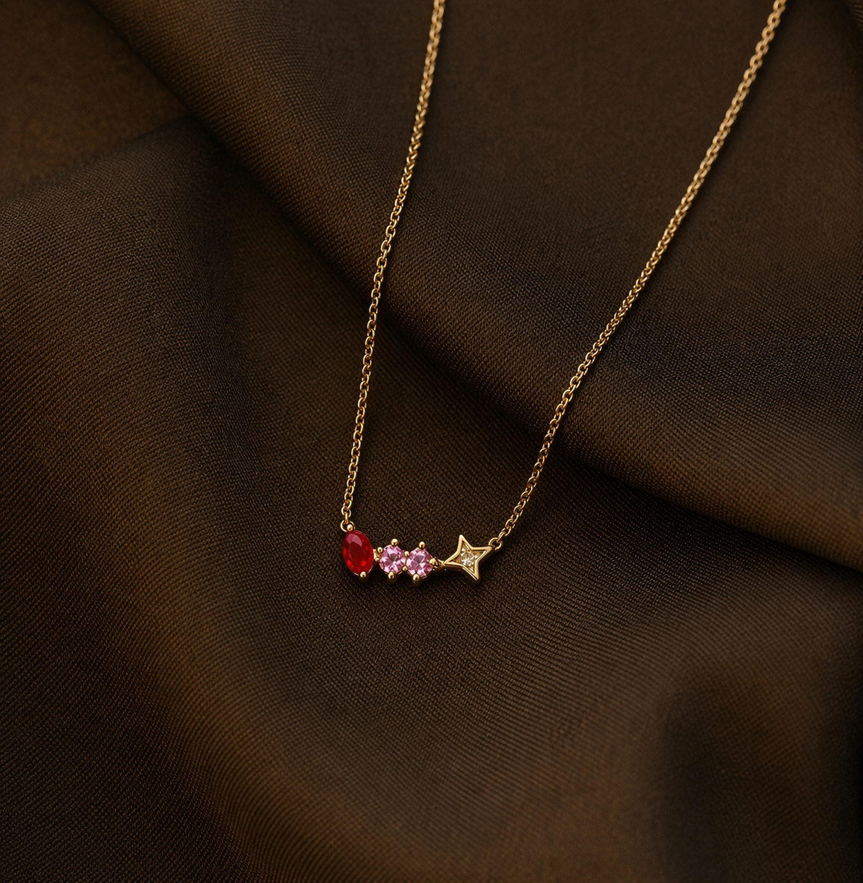 Red & Pink Star Necklace