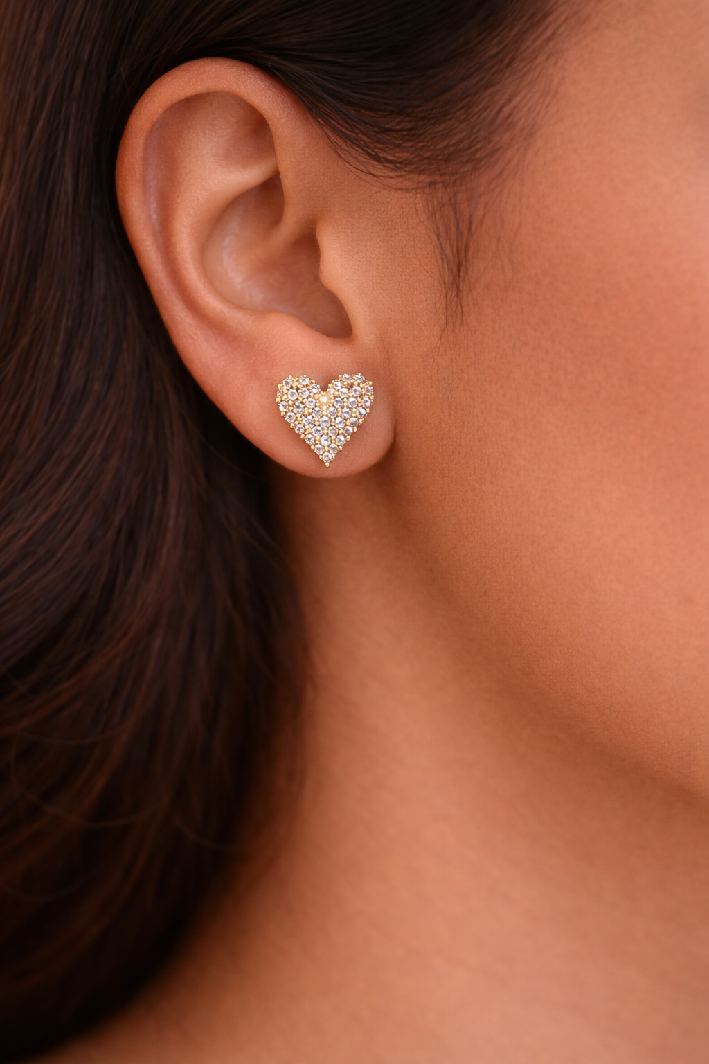 Crystal Heart Studs
