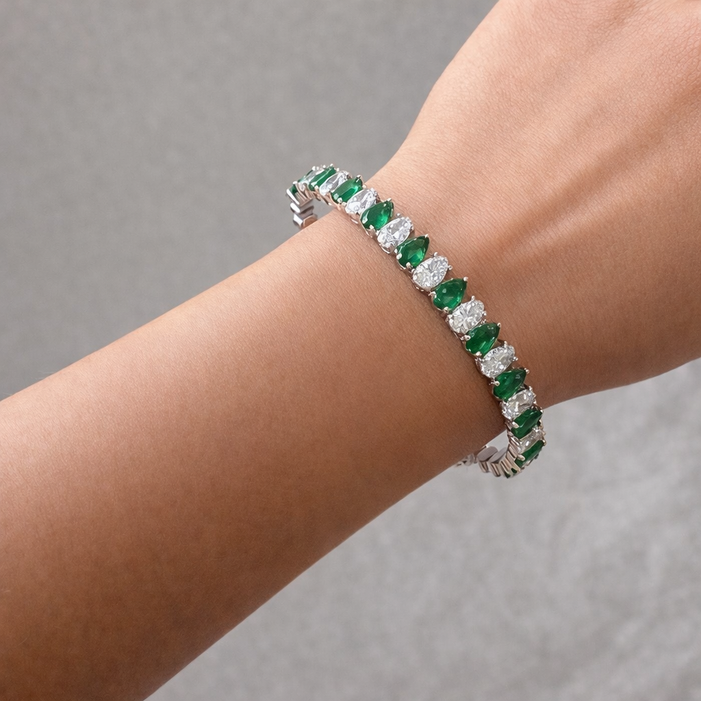 Emerald Crystal Tennis Bracelet