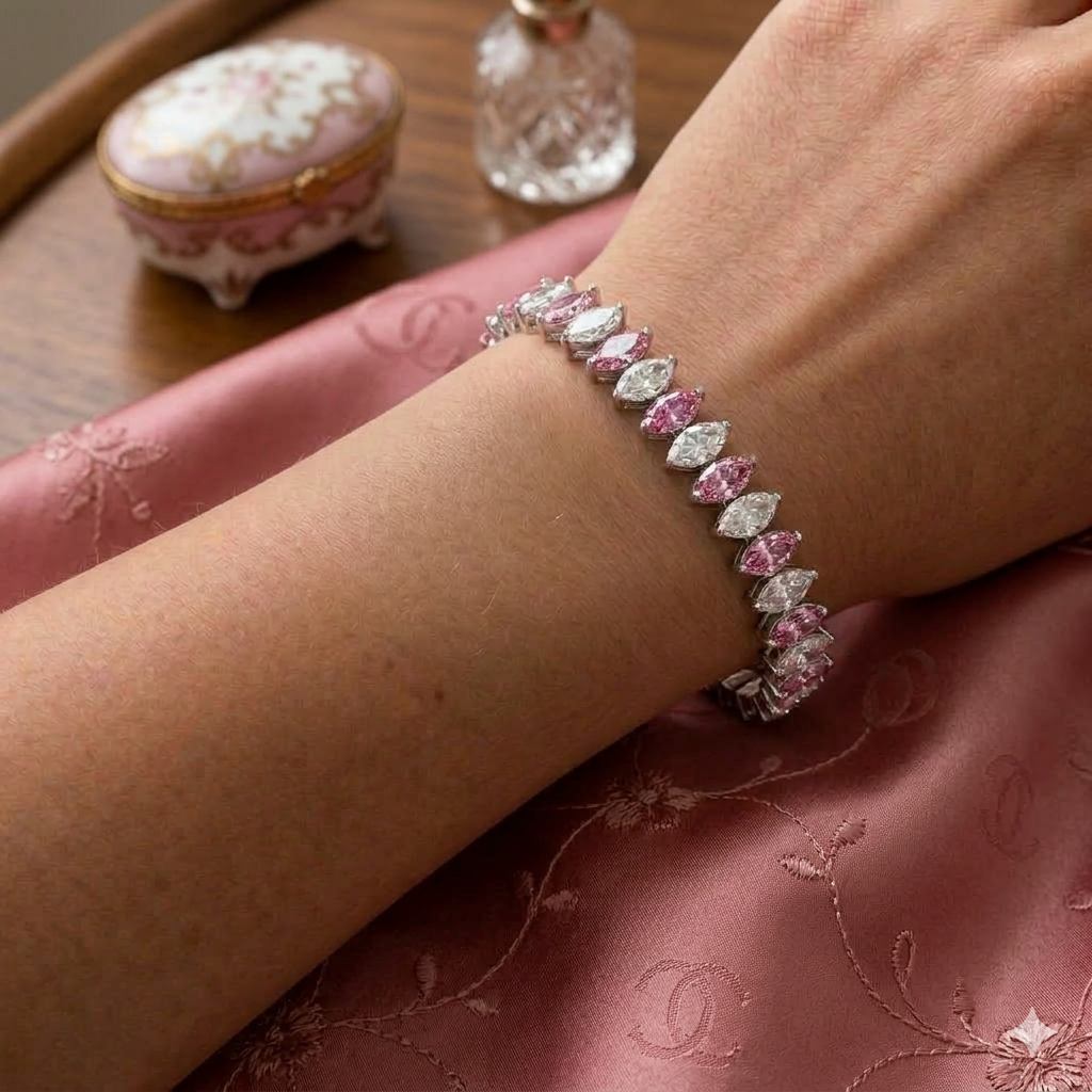 Blush Crystal Tennis Bracelet