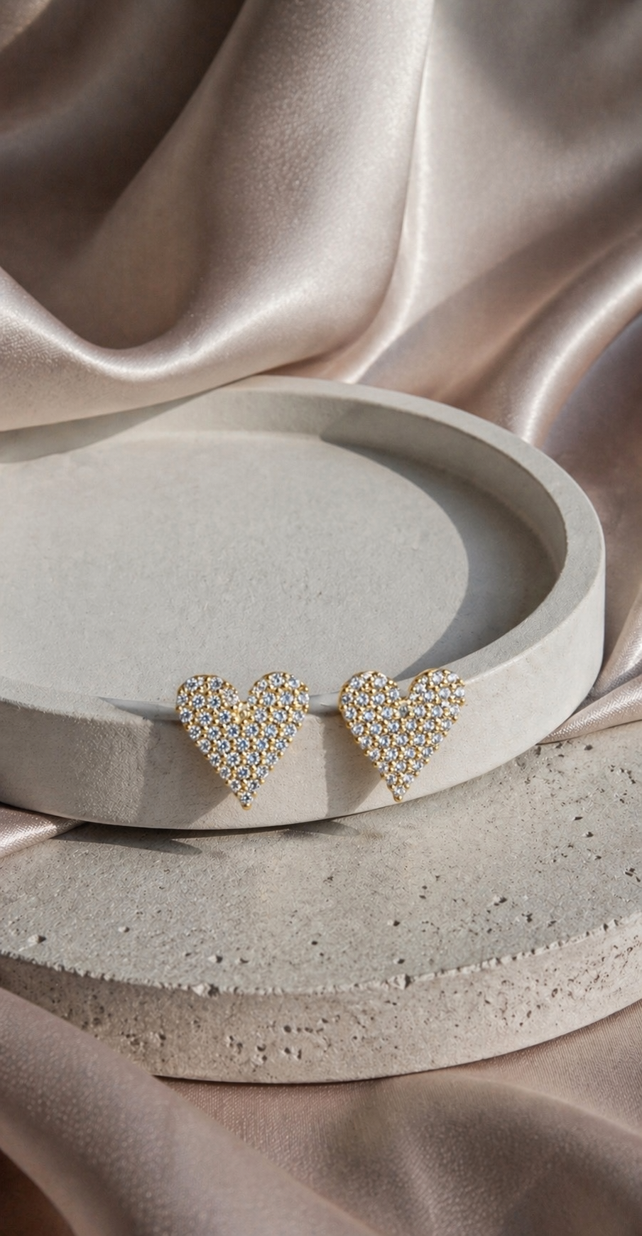 Crystal Heart Studs