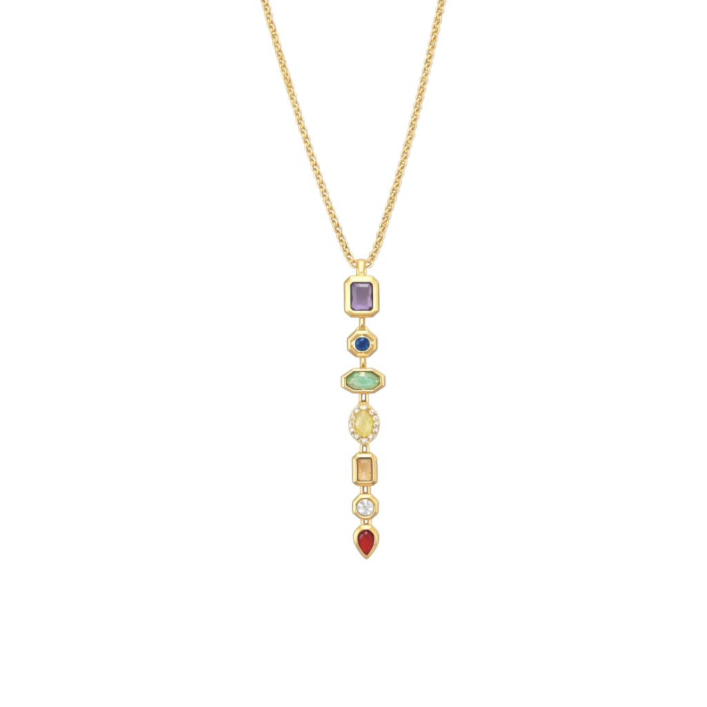 Multi Gem Drop Necklace