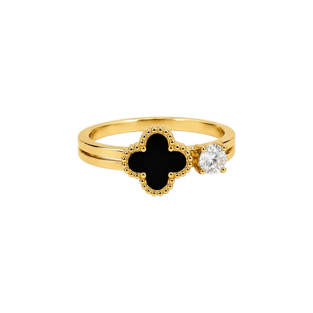Noir Clover Ring